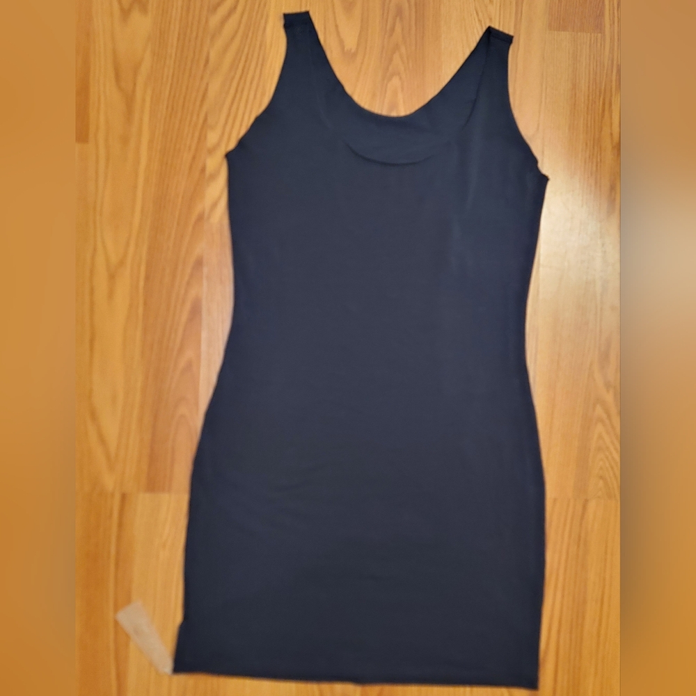 NWT SKIMS Sleep Cotton Jersey Mini Dress Nightgown Scoop Neck Sz Lrg Soot/Black - Picture 6 of 16